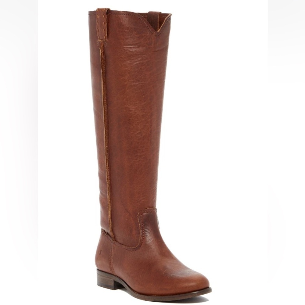 Frye Cara Tall Leather Boot Cognac Brown Riding Boot Women’s Size 8 Equestrian